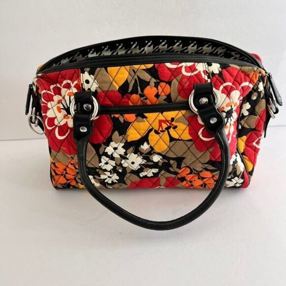 Vera Bradley Mini Loft Duffel Bittersweet Quilted Zip Pockets Floral Lined - Picture 4 of 16